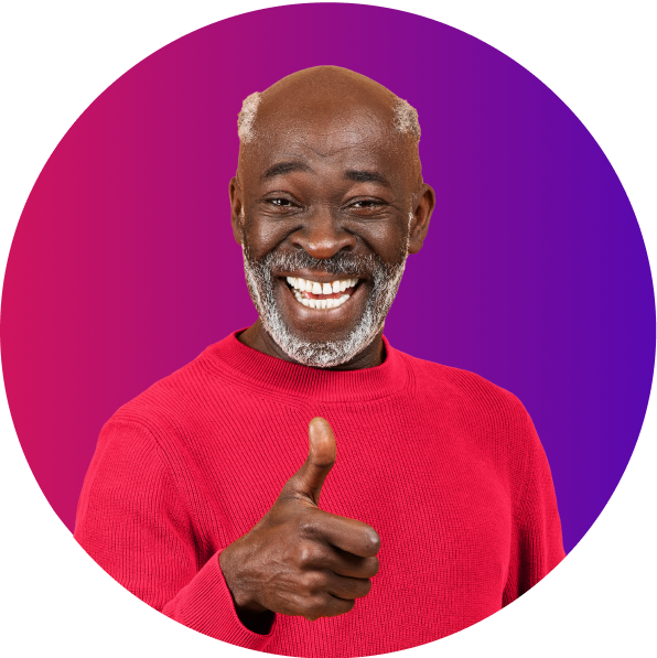 Man pointing laughing